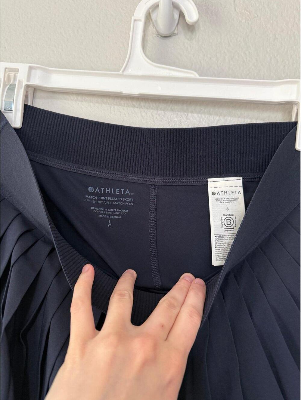 Athleta match point pleated skort size large in navy $79 retail NWT - Picture 5 of 5